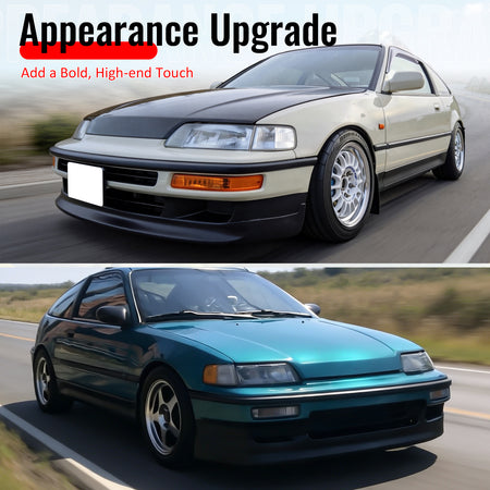 Fits 90-91 Honda CRX Si Only CS Style Front Bumper Lip Spoiler Unpainted PU