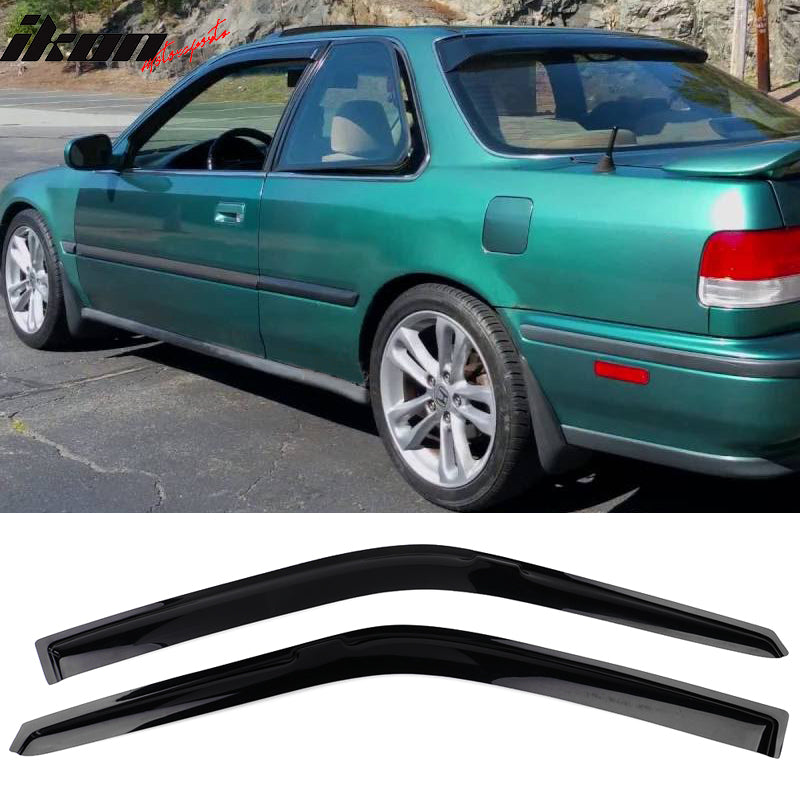 Fits 90-93 Honda Accord Coupe Acrylic Window Visors 2Pc Set – Ikon