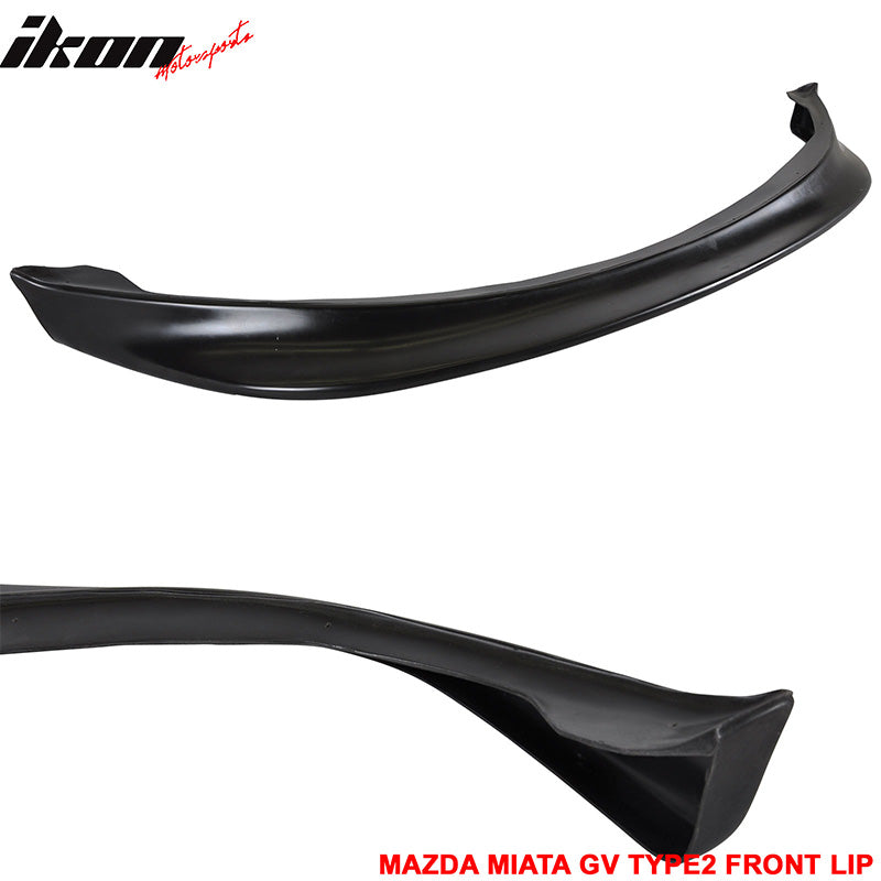 Fits 90-97 Mazda Miata MX-5 GV Type 2 Front Bumper Lip Spoiler PU Chin Splitter