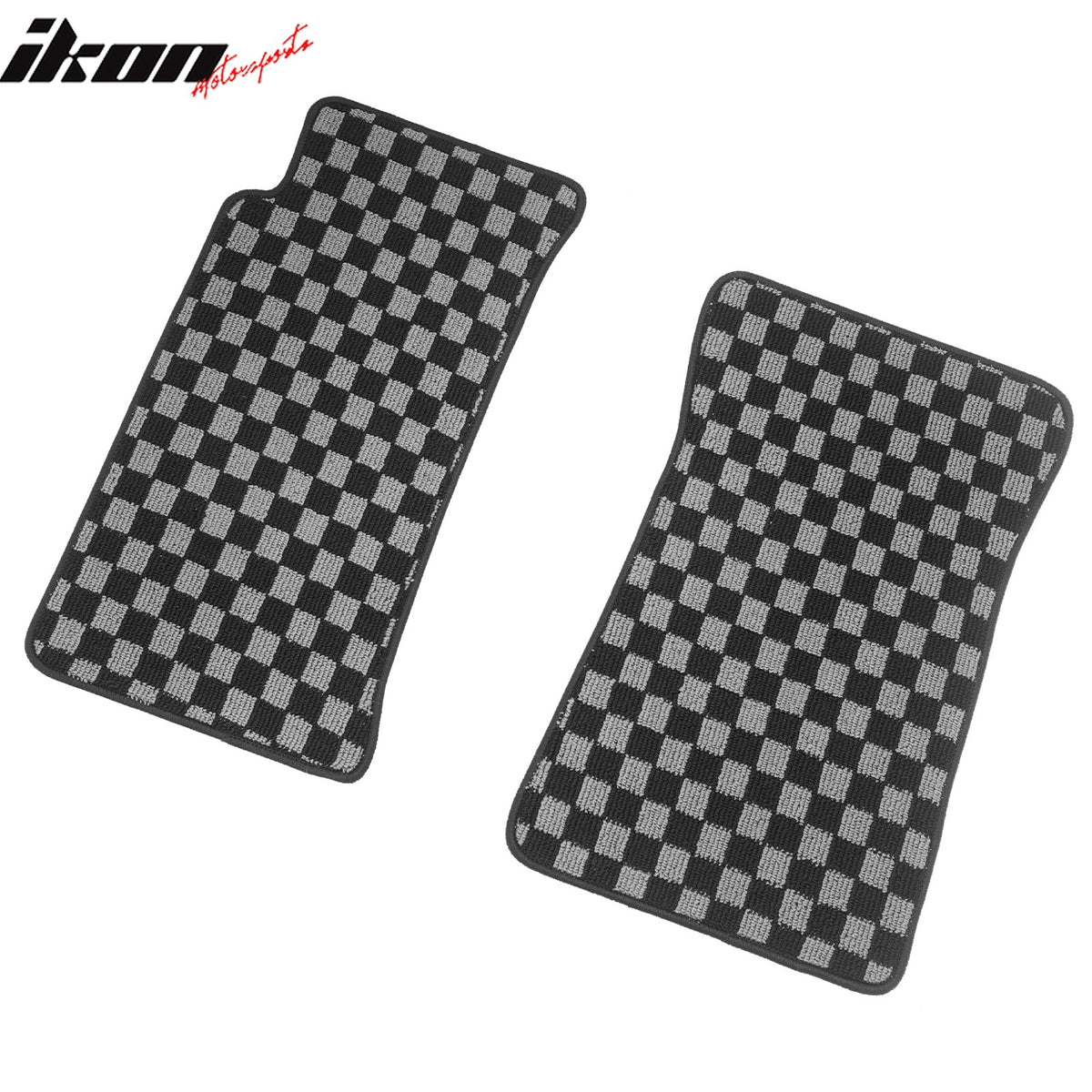 Fits 90-97 Mazda Miata MX5 Floor Mats Non-Slip Carpet Checkered Black Gray Plaid