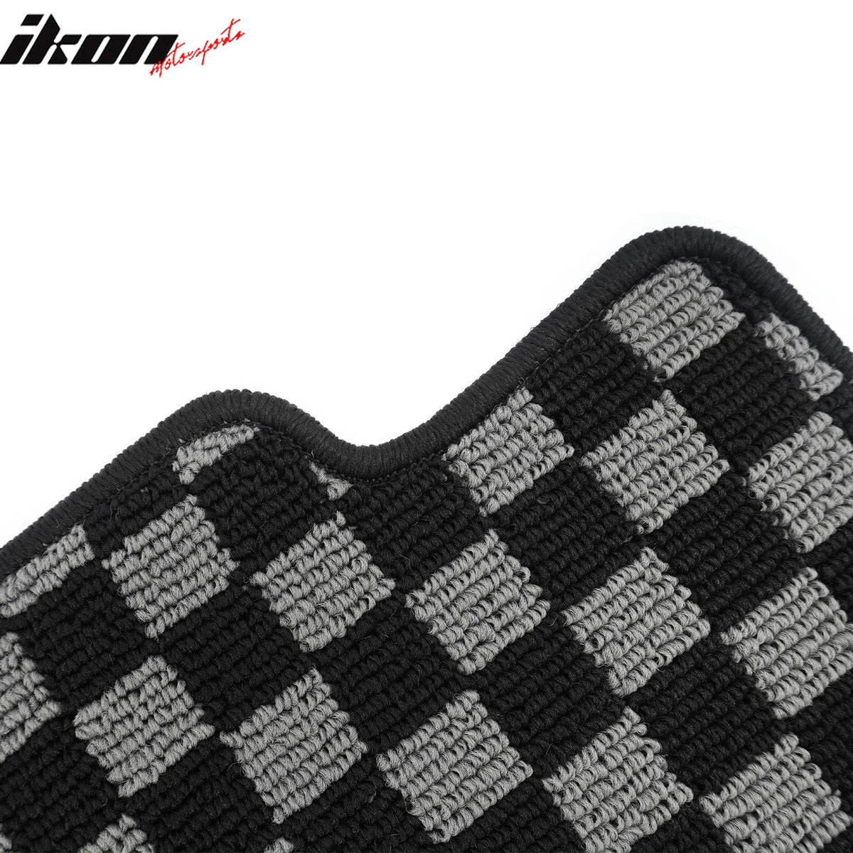 Fits 90-97 Mazda Miata MX5 Floor Mats Non-Slip Carpet Checkered Black Gray Plaid