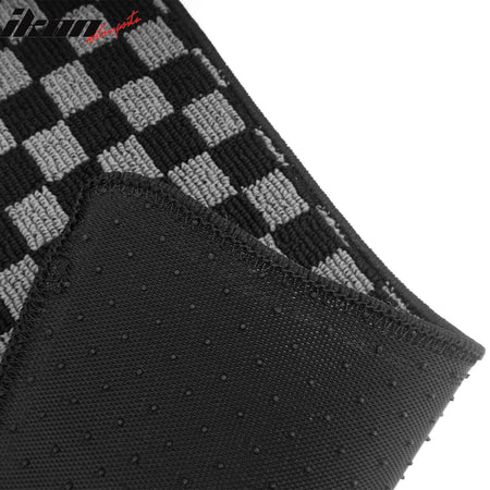 Fits 90-97 Mazda Miata MX5 Floor Mats Non-Slip Carpet Checkered Black Gray Plaid