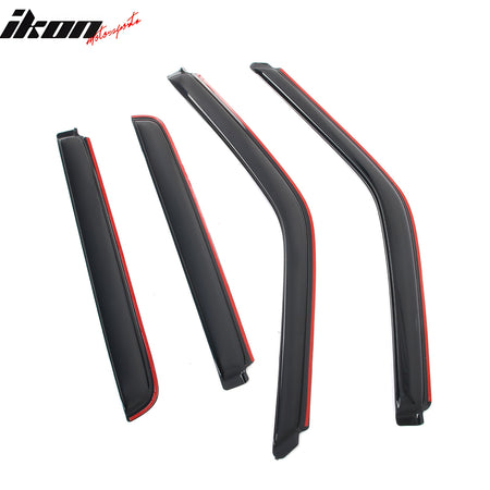 IKON MOTORSPORTS In Channel Window Visors Compatible with 1992-2000 Chevy GMC C2500 C3500 K2500 K3500 Crew Cab & Suburban Tahoe Yukon, Acrylic Smoke/Tinted Rain Guards, Side Window Wind Deflectors 4PC