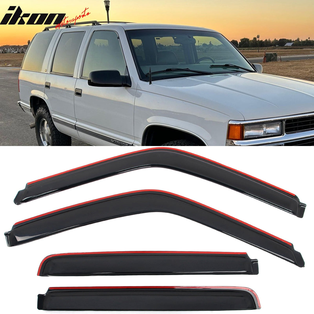 1992 - 2000 Chevy GMC C2500 C3500 K2500 K3500 & Suburban Window VisorsIkon Motorsports