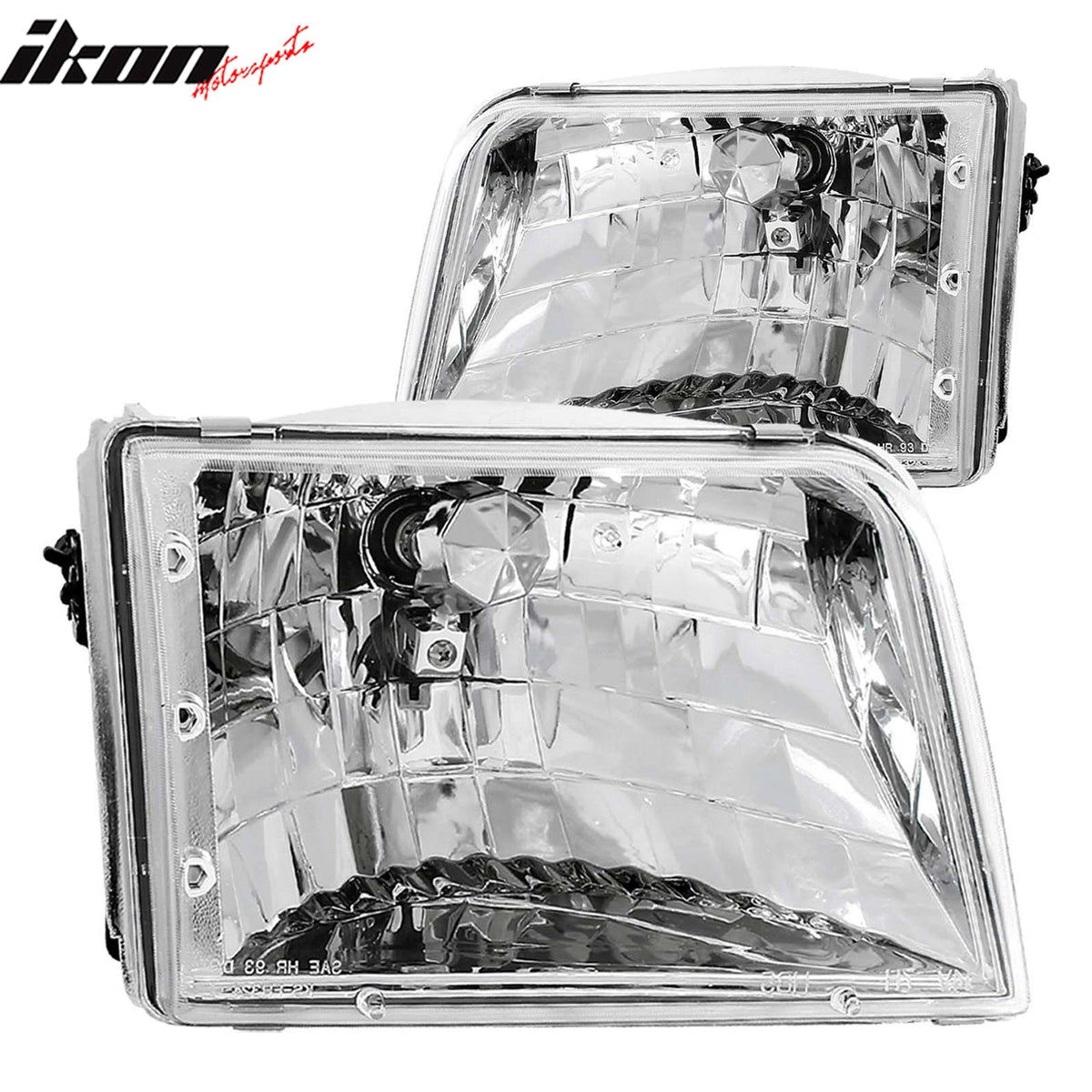 1993 - 1997 Ford Ranger Crystal Head Lamps Left Right Headlights PairIkon Motorsports