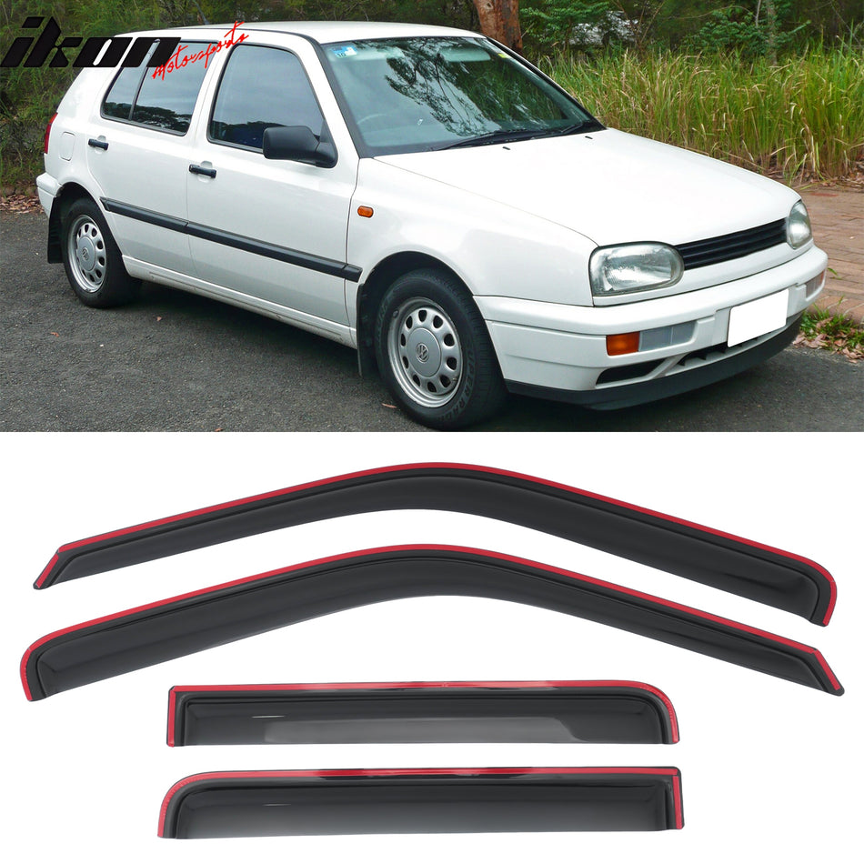 1993-1998 Volkswagen Golf 5DR Hatchback In-Channel Window Visors Guard