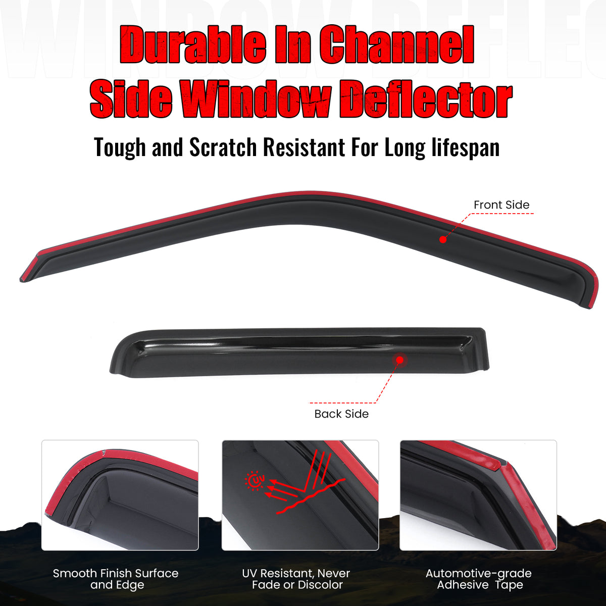 Fits 93-98 Volkswagen Golf 5DR Window Visors In-Channel Sun Rain Guard Deflector