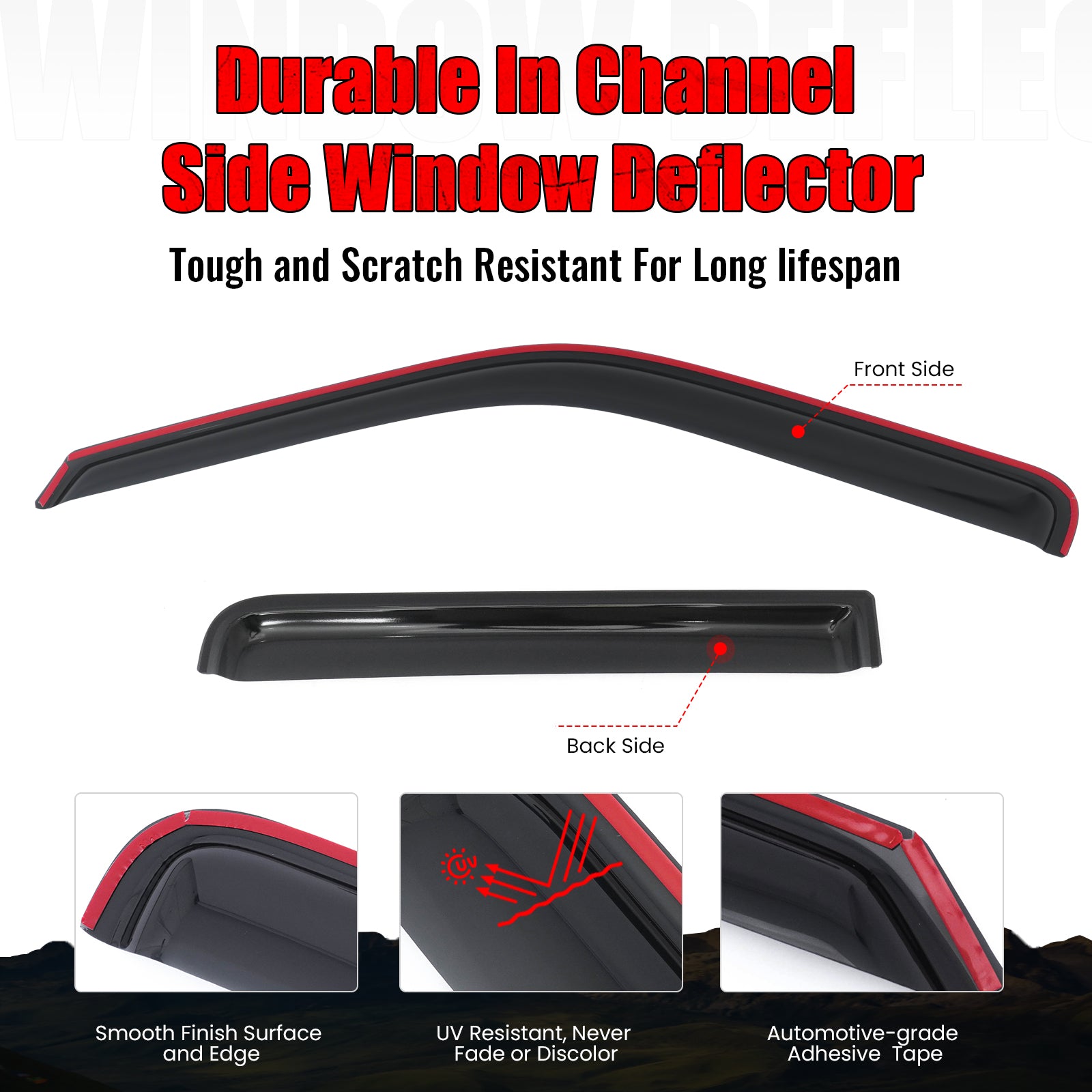 Fits 93-98 Volkswagen Golf 5DR Window Visors In-Channel Sun Rain Guard Deflector