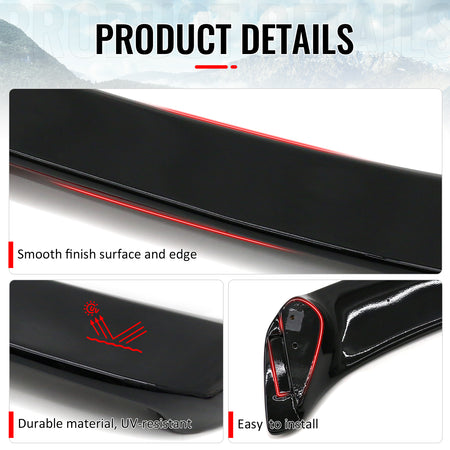 Fits 93-01 Subaru Impreza Sedan Coupe Rear Trunk Spoiler W/LED Light Gloss Black