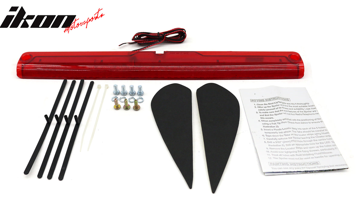Fits 93-01 Subaru Impreza Sedan Coupe Rear Trunk Spoiler W/LED Light Gloss Black