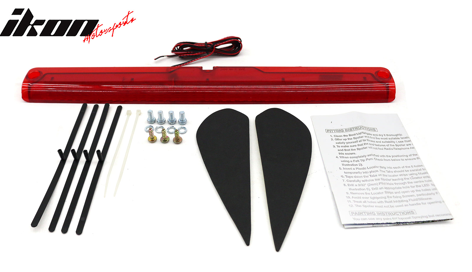 Fits 93-01 Subaru Impreza Sedan Coupe Rear Trunk Spoiler W/LED Light Gloss Black