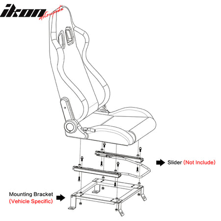 Fits 93-07 Subaru Impreza WRX STI GC GD Pair Racing Seat Brackets Mount Steel