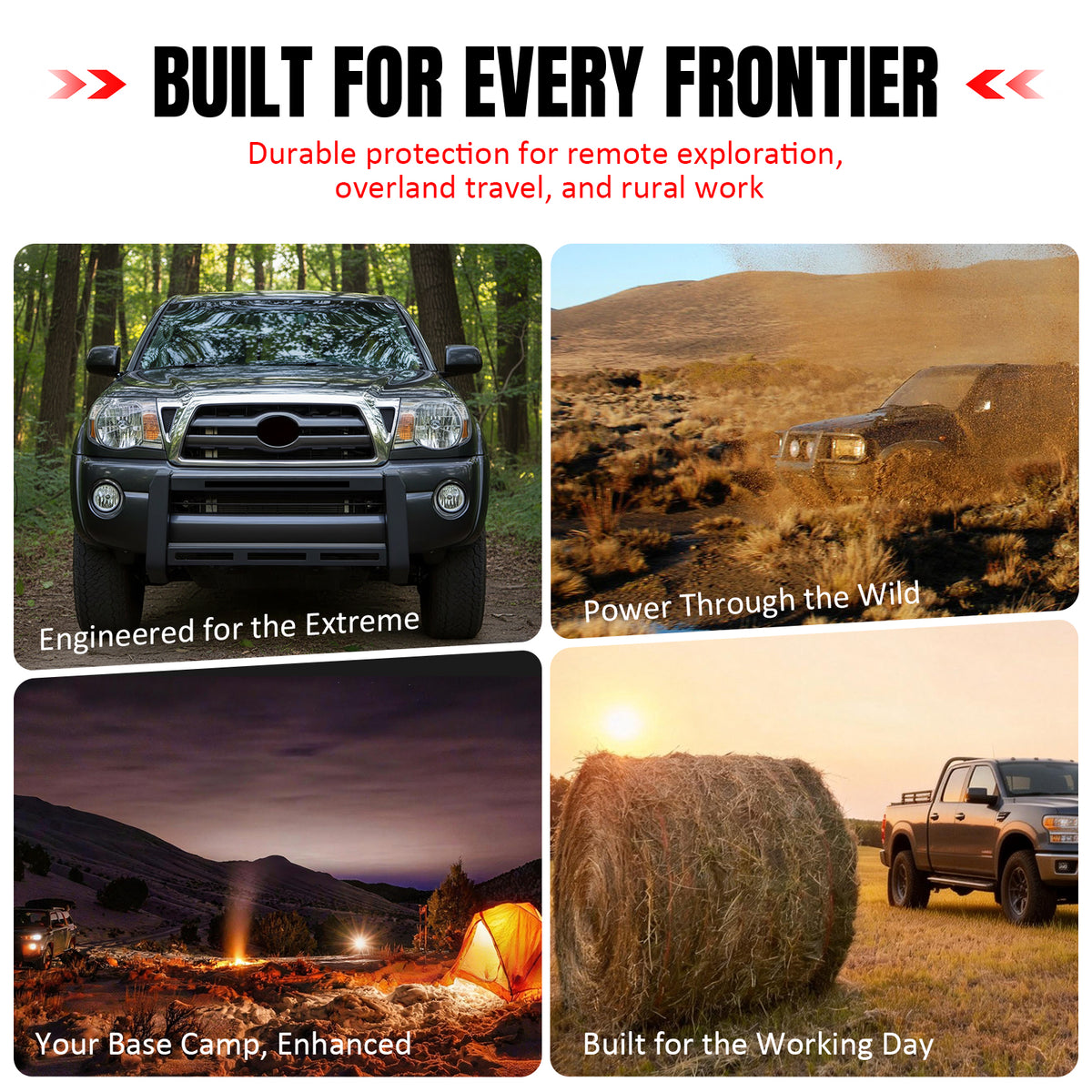 Fits 05-15 Toyota Tacoma Bull Bar Front Brush Push Bumper Grille Guard Protector