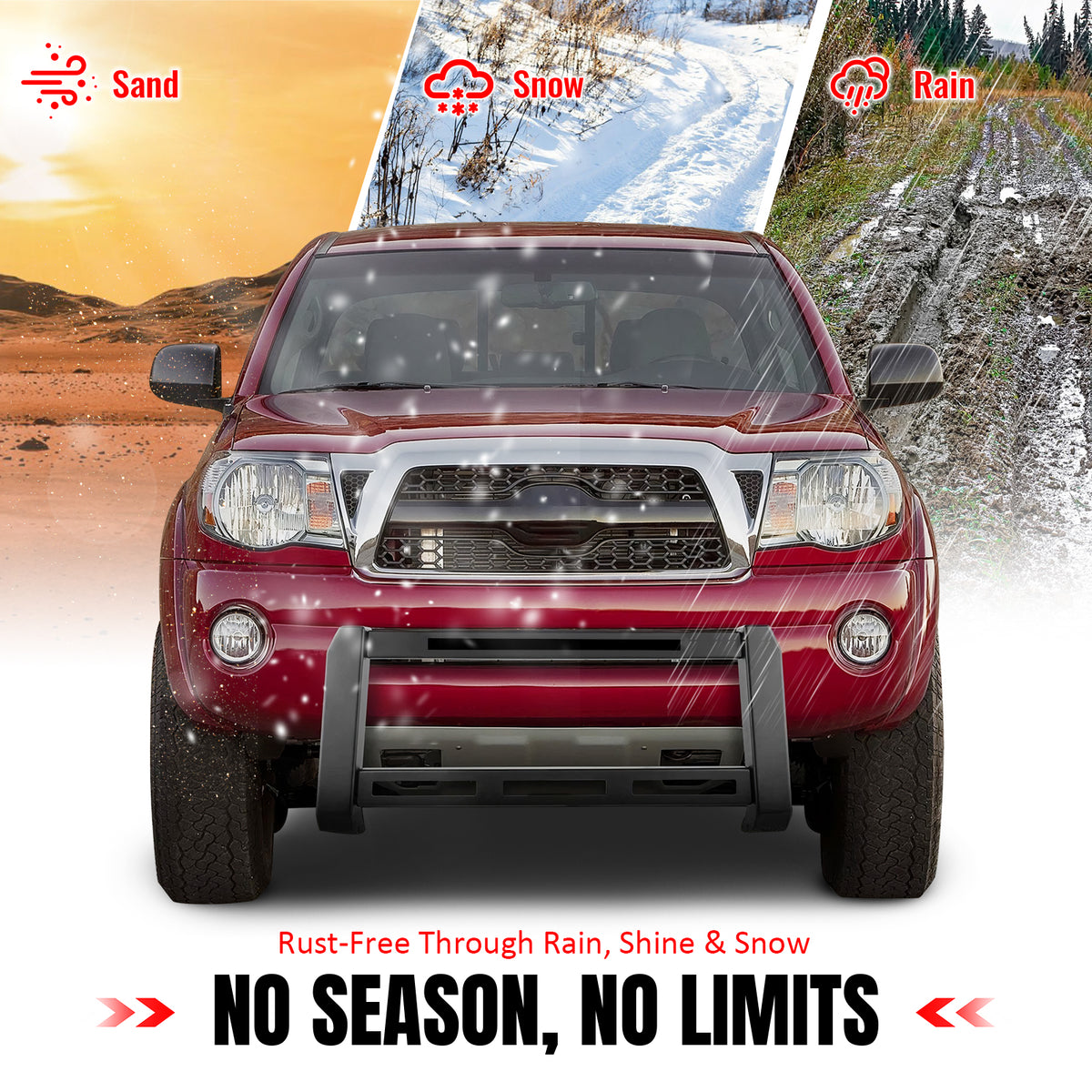 Fits 05-15 Toyota Tacoma Bull Bar Front Brush Push Bumper Grille Guard Protector