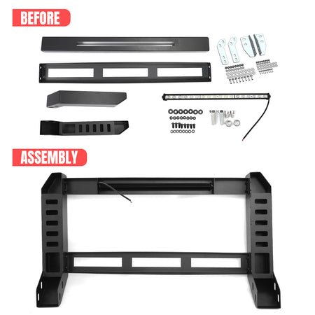 Fits 07-21 Toyota Tundra 08-22 Sequoia Bull Bar Bumper Grille Guard W/LED Light
