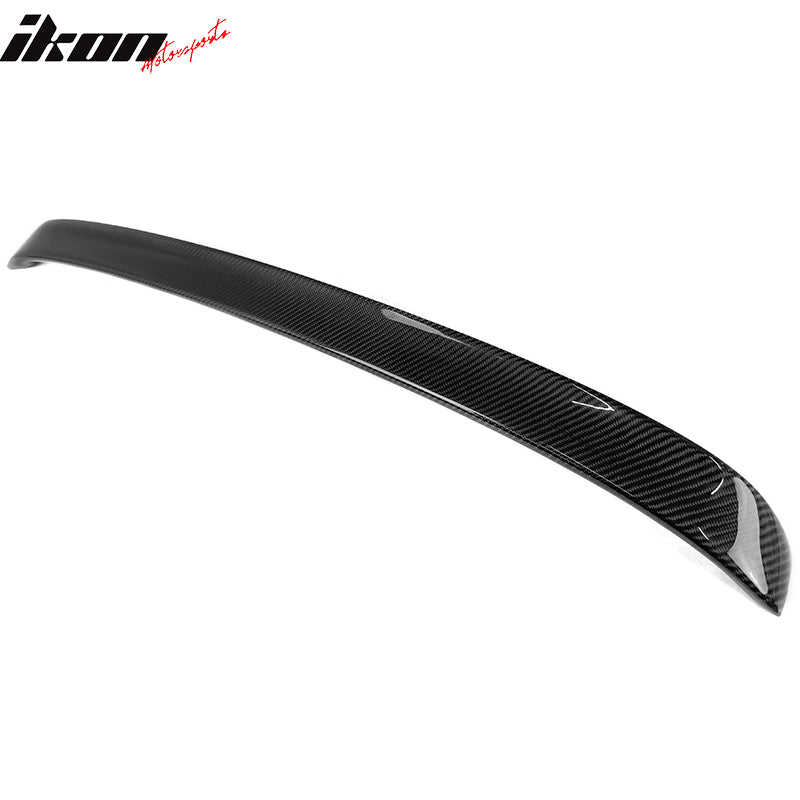IKON MOTORSPRTS, Trunk Spoiler Compatible With 1994-2000 Mercedes-Benz C-Class W202, L Style Rear Boot Deck Lid Wing Real Carbon Fiber Tail Trim Lip 1PC, 1995 1996 1997 1998 1999