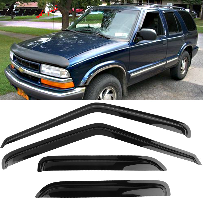1995-2005 GMC Jimmy Slim Style Smoke Tinted Window Visors Acrylic 4PC
