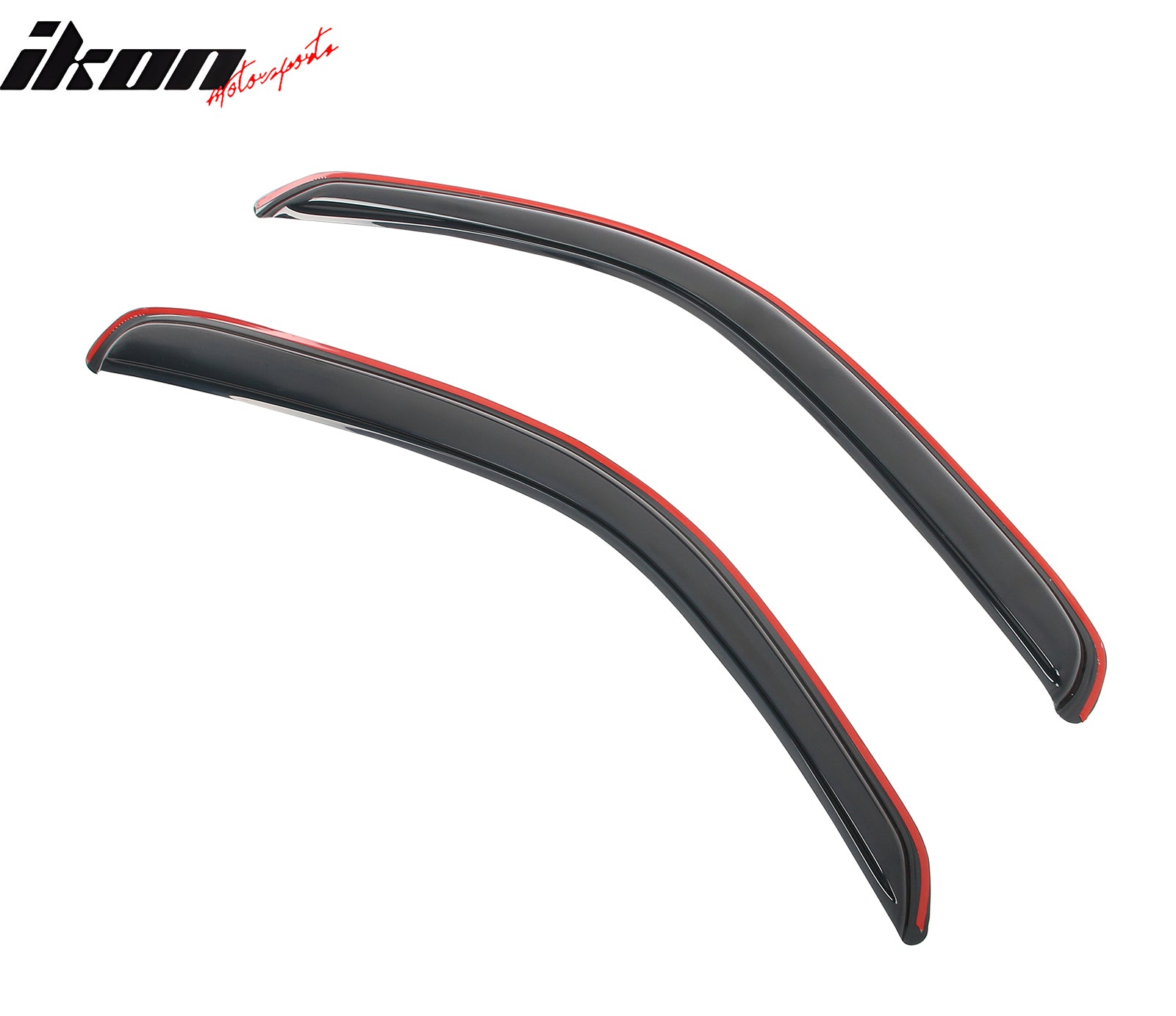 IKON MOTORSPORTS In Channel Window Visors Compatible with 1995-2004 Toyota Tacoma Standard Cab, Slim Style Acrylic Smoke Rain Guards, Side Window Wind Deflectors 2PCS