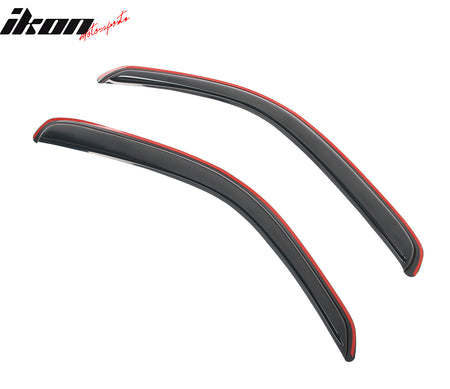 IKON MOTORSPORTS In Channel Window Visors Compatible with 1995-2004 Toyota Tacoma Standard Cab, Slim Style Acrylic Smoke Rain Guards, Side Window Wind Deflectors 2PCS