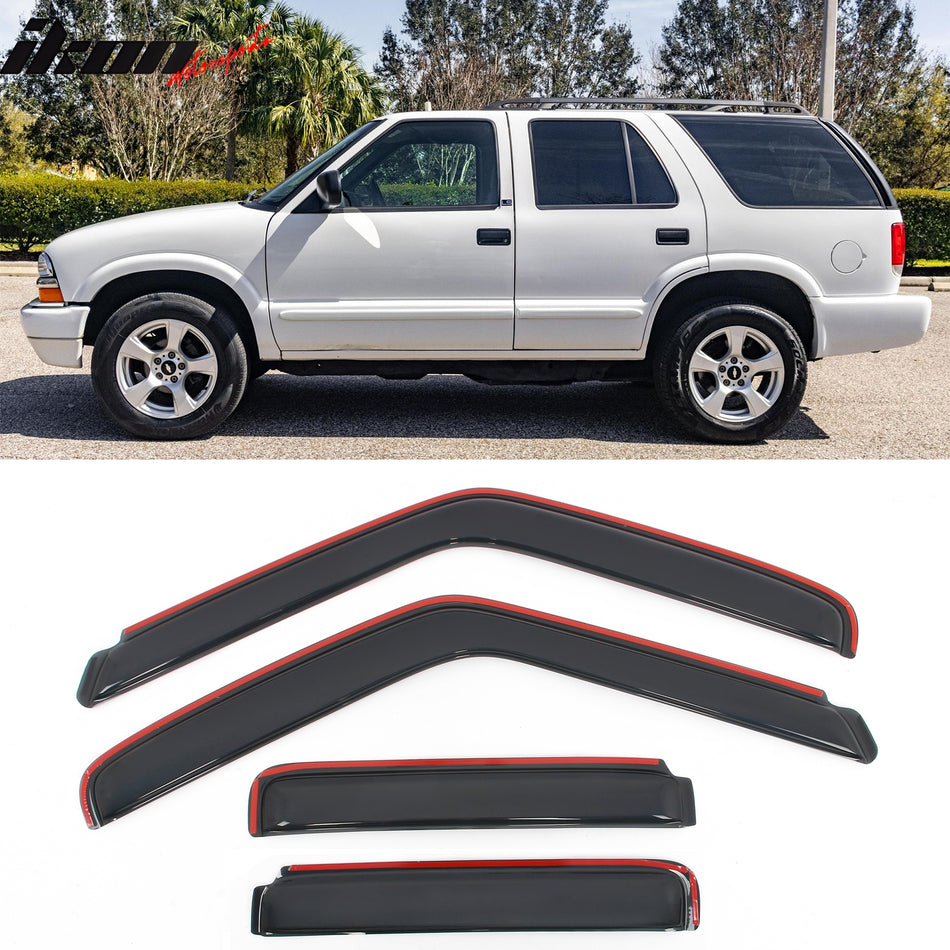 1995-2005 GMC Jimmy Chevy Blazer 4Dr In-Channel Window Visors Acrylic