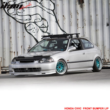 Fits 96-98 Honda Civic EK SPN Style Front Bumper Lip Lower Chin Spoiler PU