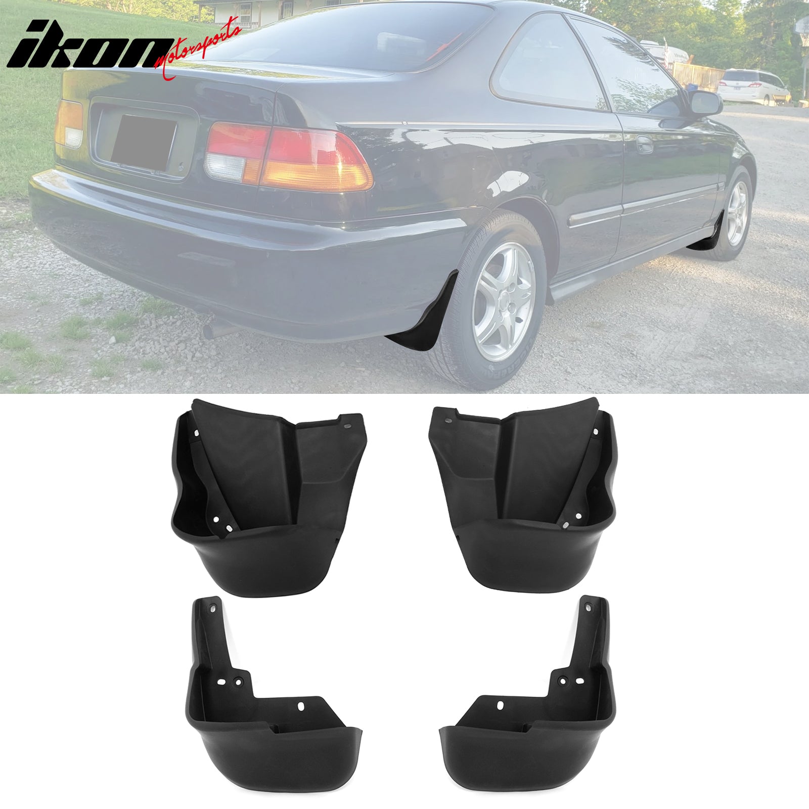 Fits 96-98 Honda Civic Coupe Sedan Fender Mud Flaps Wheel Arch