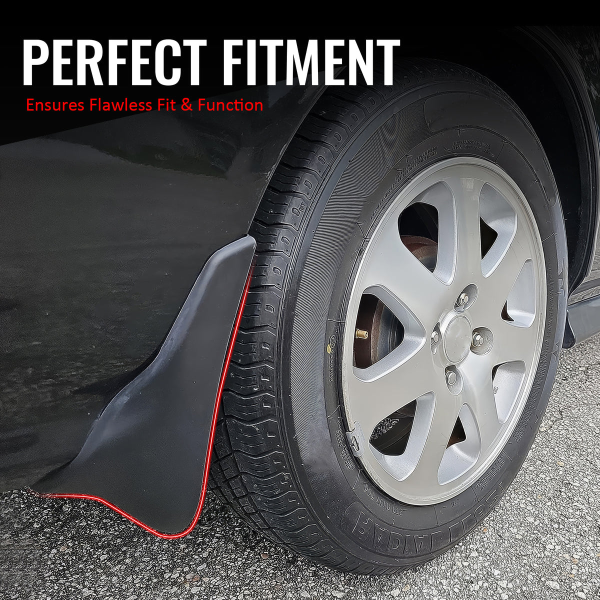IKON MOTORSPORTS Mud Flap, Compatible with 1996-1998 Honda Civic Coupe & Sedan (Not Fit Hatchback & 1999-2000 Any Models), Black PP Polypropylene Mud Guards Splash, Front Rear 4PCS Set