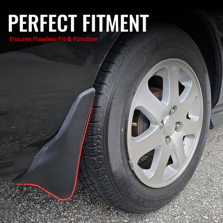 IKON MOTORSPORTS Mud Flap, Compatible with 1996-1998 Honda Civic Coupe & Sedan (Not Fit Hatchback & 1999-2000 Any Models), Black PP Polypropylene Mud Guards Splash, Front Rear 4PCS Set