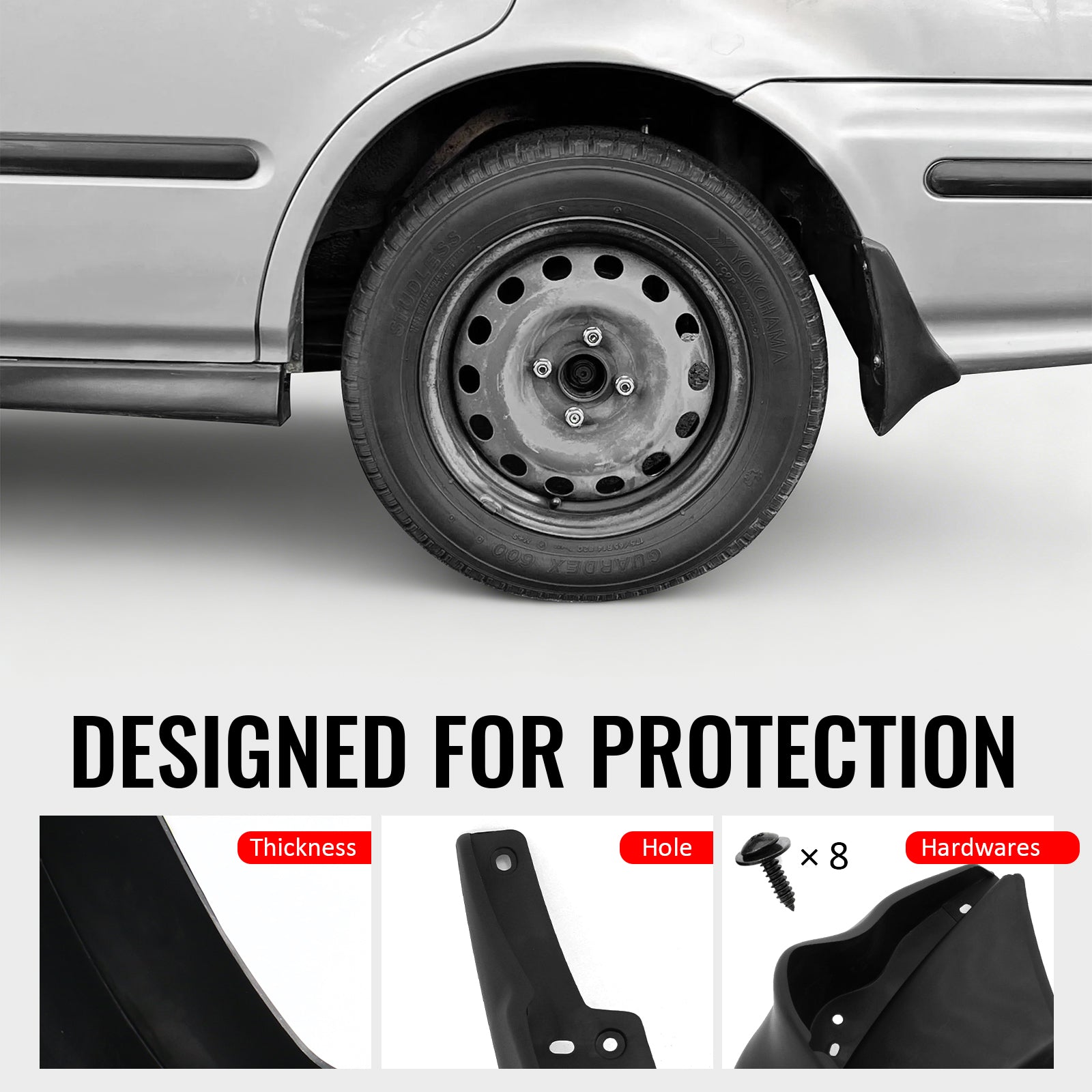 Fits 96-98 Honda Civic Coupe Sedan Fender Mud Flaps Wheel Arch Splash Guards PP