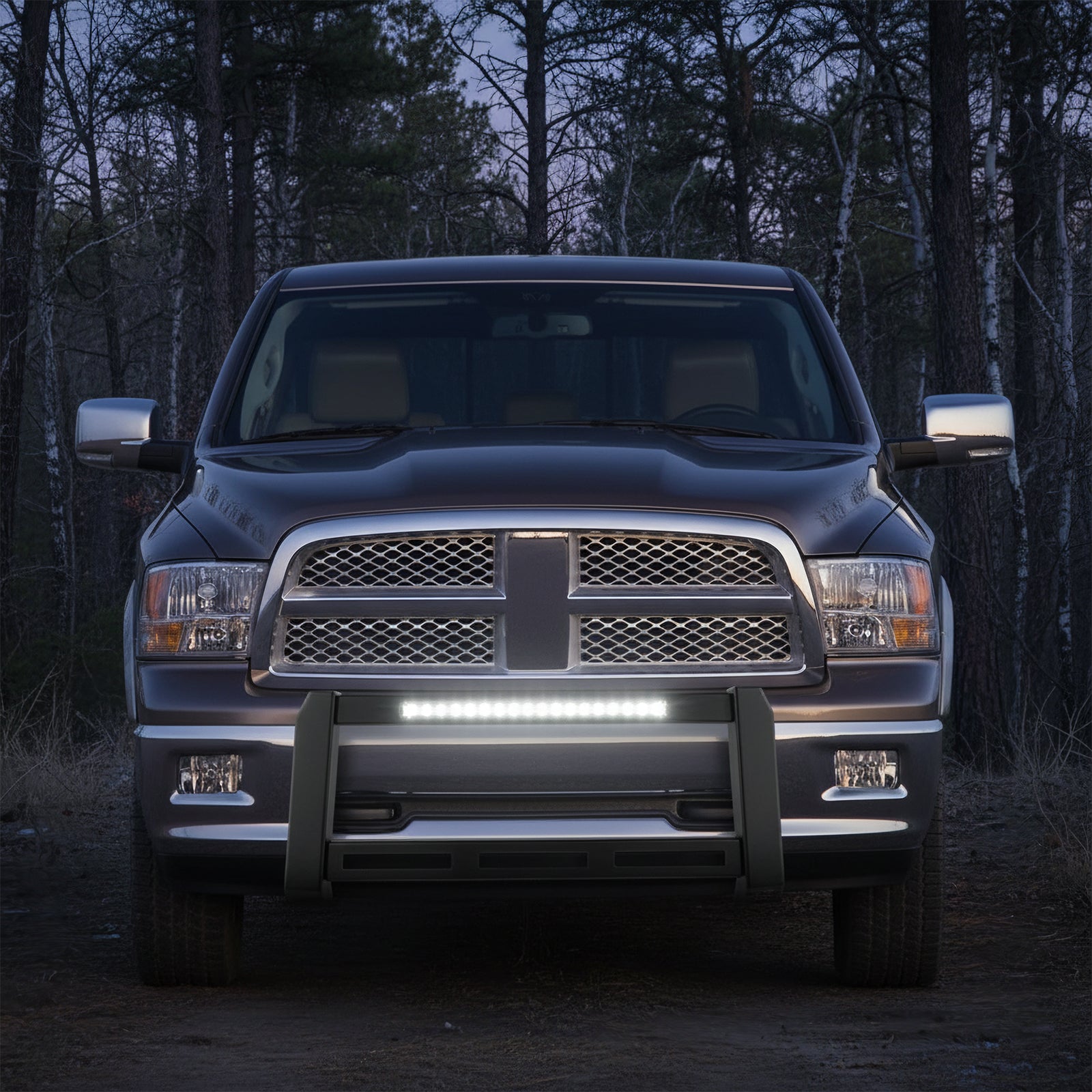 Fits 09-18 Dodge Ram 1500 19-23 Classic Bull Bar Bumper Grille Guard W/LED Light