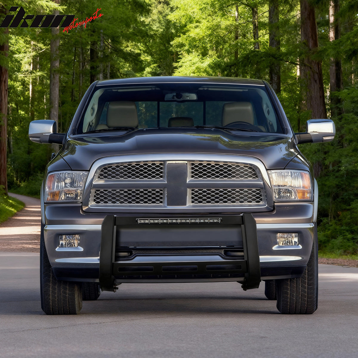 Fits 09-18 Dodge Ram 1500 19-23 Classic Bull Bar Bumper Grille Guard W/LED Light