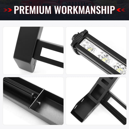 Fits 19-24 Ram 1500 Bull Bar Front Brush Push Bumper Grille Guard W/LED Light