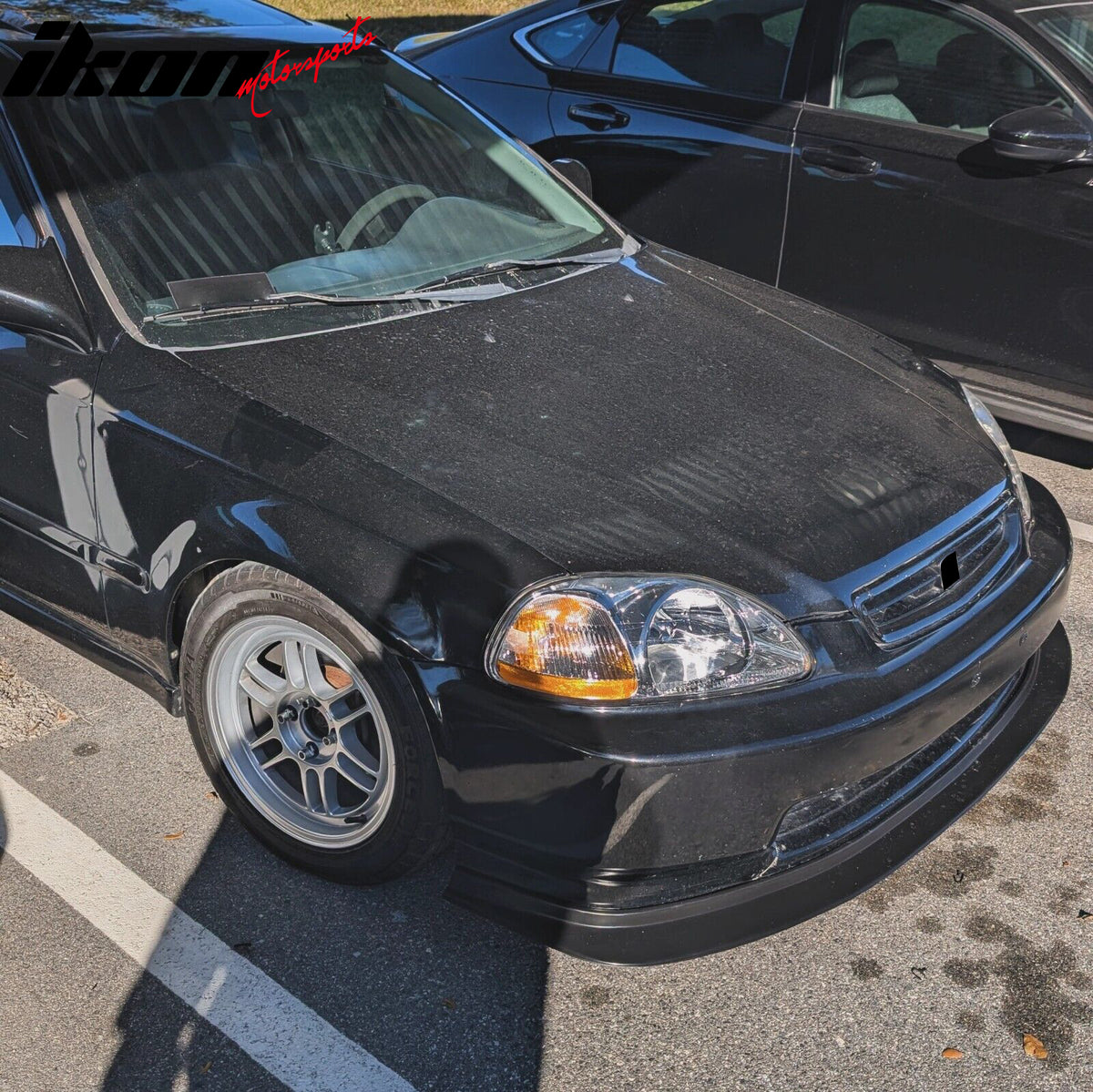 Fits 96-98 Honda Civic DP Style Front Bumper Lip Spoiler Kit Unpainted Black PU