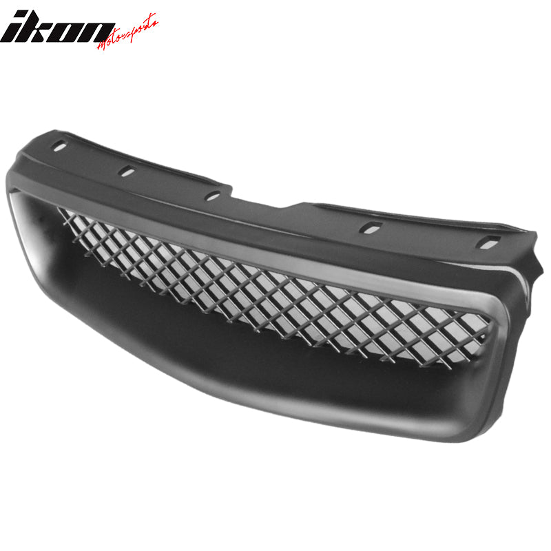 Frontgrille Schwarz Für Honda Civic 1999-2000 - Type-R Style, Mesh-Design, Aus ABS-Kunststoff