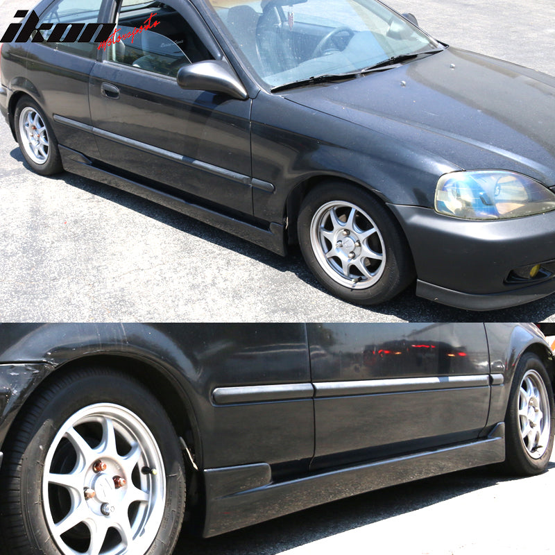 PCI Race Spec Aluminum Side Skirts For 96-00 Civic Hatchback & Coupe EK