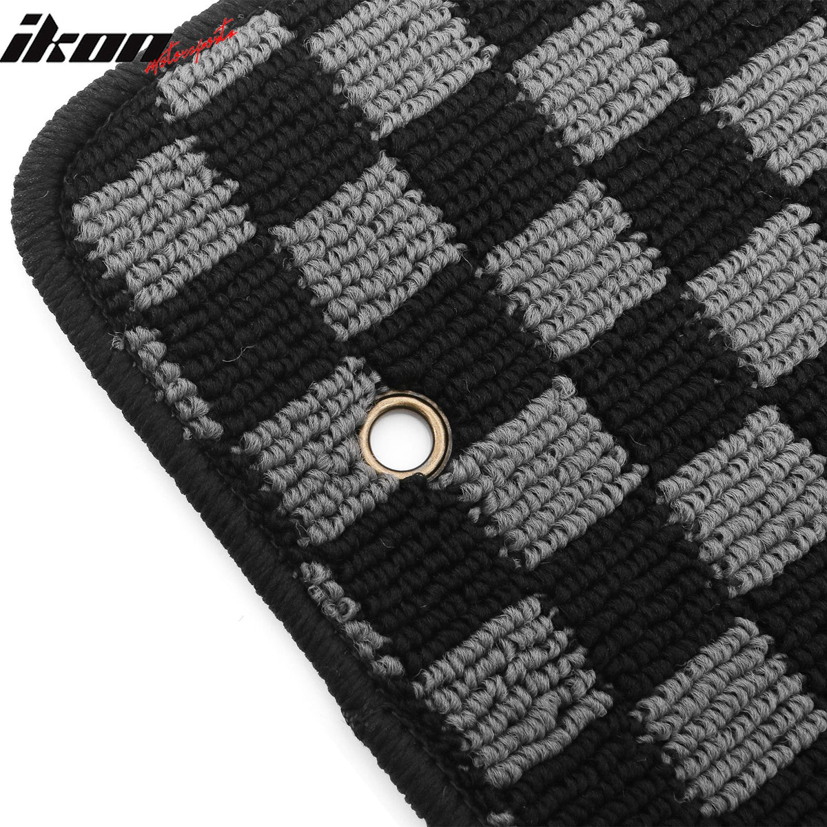 Fits 96-00 Honda Civic Floor Mats Non-Slip Carpets Checkered Black Gray Plaid