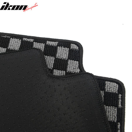 Fits 96-00 Honda Civic Floor Mats Non-Slip Carpets Checkered Black Gray Plaid