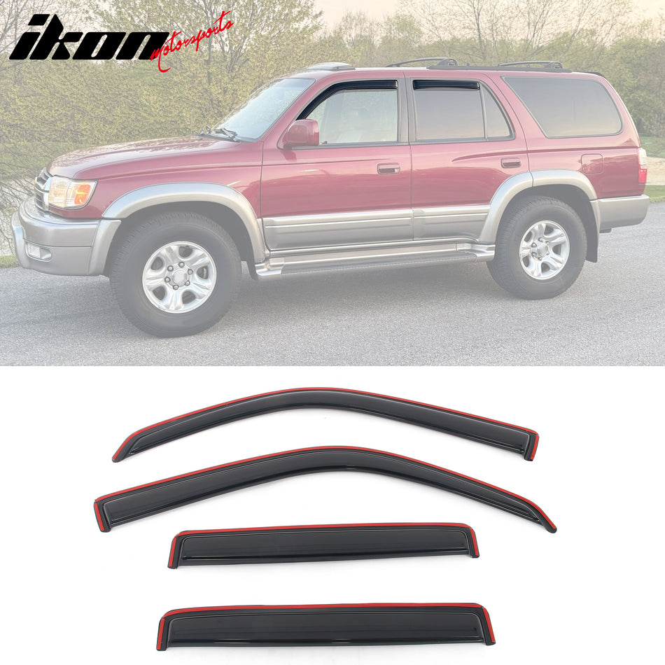 Side Window Visor Somke Deflectors for Toyota 4Runner 1996-2002 In-Channel
