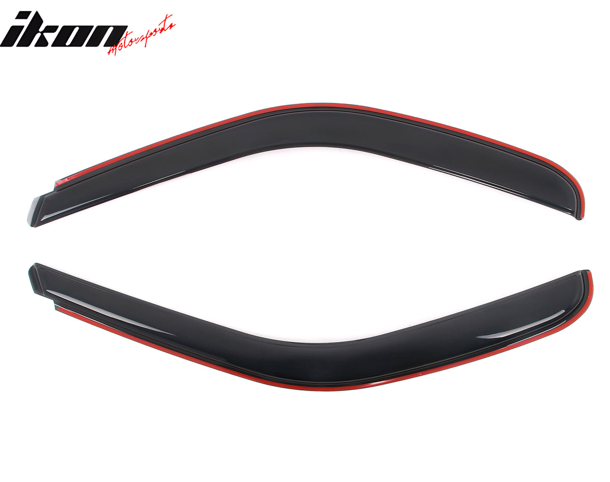 IKON MOTORSPORTS In Channel Window Visors Compatible with 1997-1999 Ford F-250 Standard Cab, 1997-2003 F-150 Standard Cab, Slim Style Acrylic Smoke Rain Guards, Side Window Wind Deflectors 2PCS