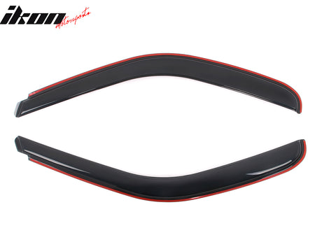 IKON MOTORSPORTS In Channel Window Visors Compatible with 1997-1999 Ford F-250 Standard Cab, 1997-2003 F-150 Standard Cab, Slim Style Acrylic Smoke Rain Guards, Side Window Wind Deflectors 2PCS