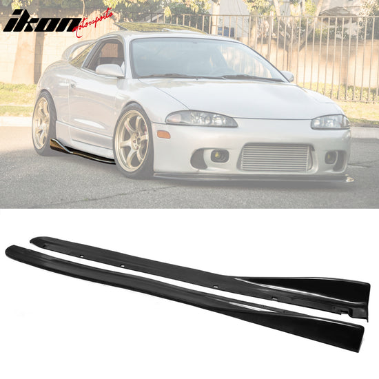 Fits 97-99 Mitsubishi Eclipse DSM CS Black Side Skirts Rocker Panel ...