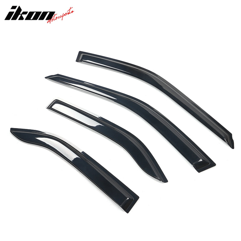 Fits 97-01 Mitsubishi Mirage Sedan Tape-On Window Visors Sun Rain Deflectors 4PC