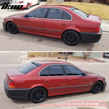 IKON MOTORSPORTS, Rear Window Roof Spoiler Compatible with 1997-2003 BMW E39 5 Series & 2000-2003 BMW M5 Sedan 4-Door, AC Style Unpainted Gray ABS Plastic Top Roofline Windshield Visor Spoiler Wing