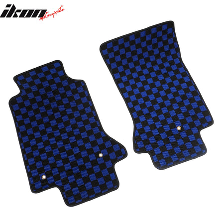 Fits 97-04 Chevrolet Corvette Car Floor Mats Checkered Carpets Black Blue Plaid