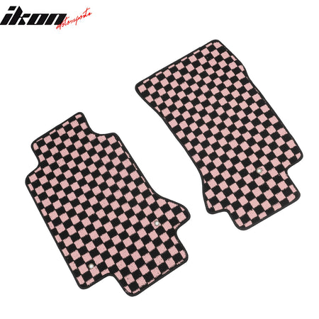 Fits 97-04 Chevrolet Corvette Car Floor Mats Checkered Carpets Black Pink Plaid