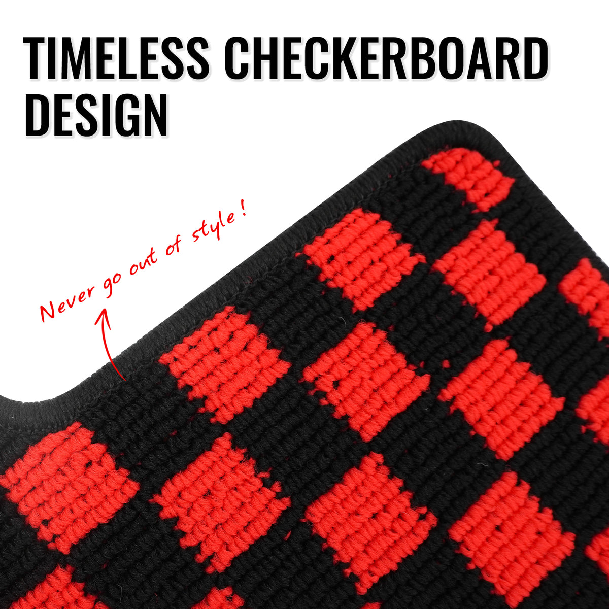 Fits 97-04 Chevrolet Corvette Car Floor Mats Checkered Carpets Black Red Plaid