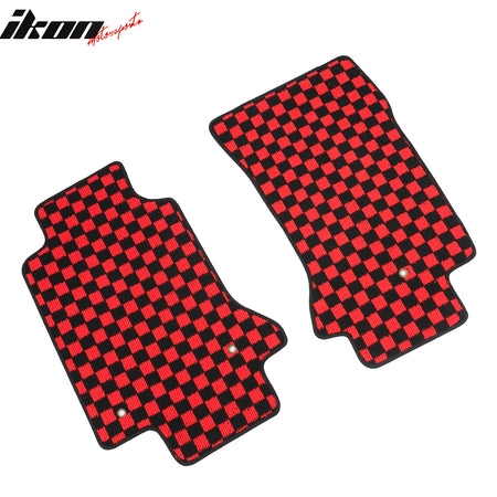 Fits 97-04 Chevrolet Corvette Car Floor Mats Checkered Carpets Black Red Plaid