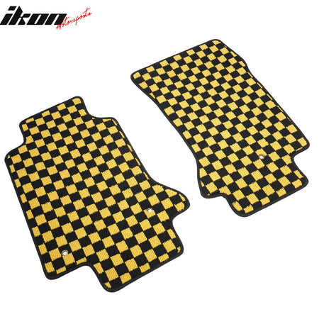 Fits 97-04 Chevrolet Corvette Car Floor Mats Checkered Carpet Black Yellow Plaid