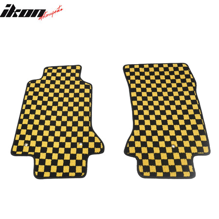 Fits 97-04 Chevrolet Corvette Car Floor Mats Checkered Carpet Black Yellow Plaid