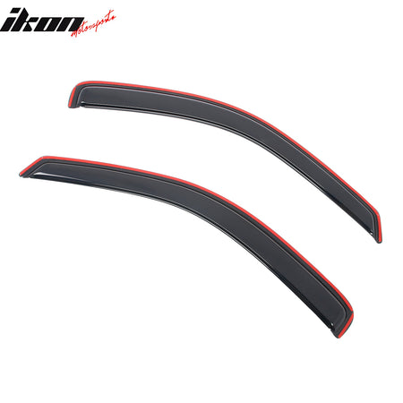 IKON MOTORSPORTS In Channel Window Visors Compatible with 1997-2004 Dodge Dakota Standard Cab, Slim Style Acrylic Smoke Rain Guards, Side Window Wind Deflectors 2PCS